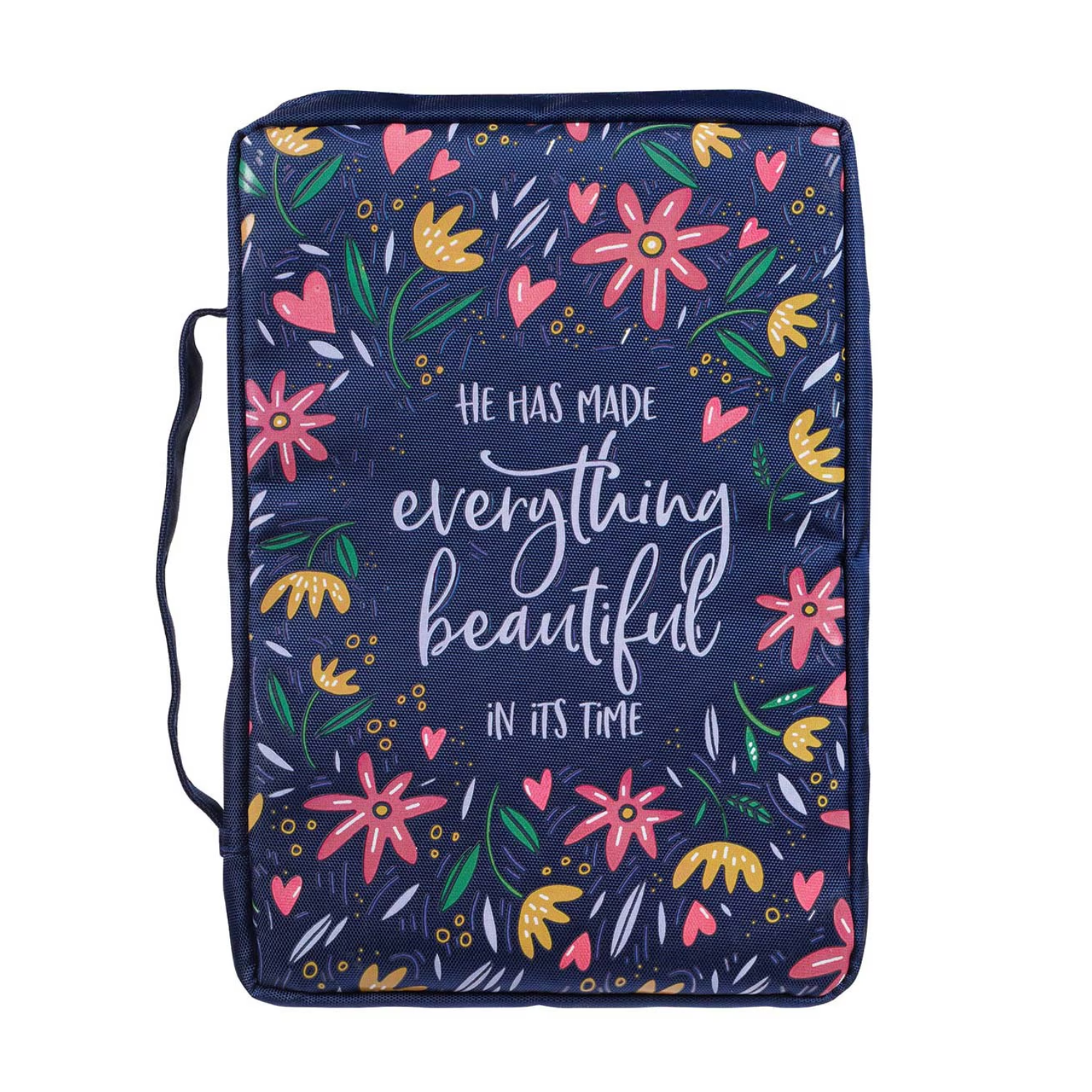 He Has Made Everything Beautiful (Navy/Floral) Bible Cover - 1220000136397