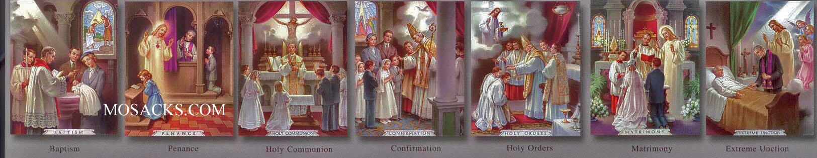 The Seven Sacraments 8" x 10" Teaching Aid Prints Posters POS-1477