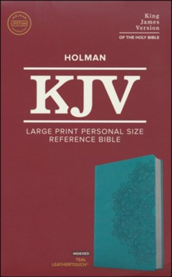 Holman KJV Large Print Personal Size Reference Bible, Teal Leathertouch Indexed 9781535935685