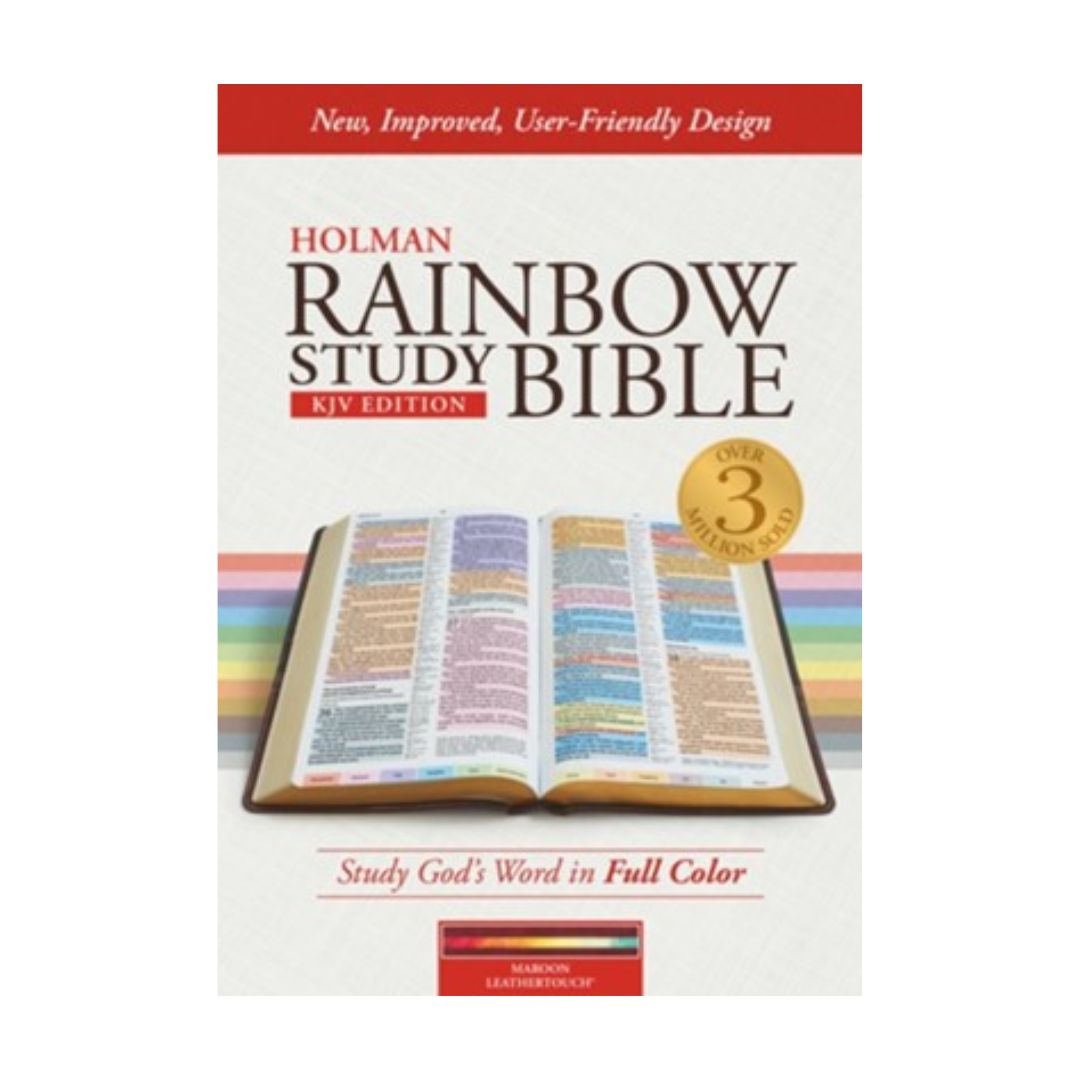 Holman KJV Rainbow Study Bible, Maroon Leathertouch, Indexed 9781433646324