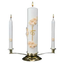 Holy Matrimony Ensemble: Gold & Cream Unity Candle Set