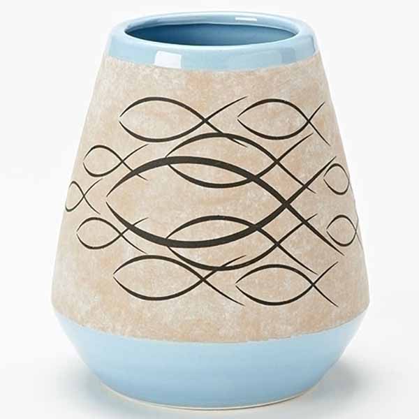 Ichthus Blue Ceramic Vase 10943