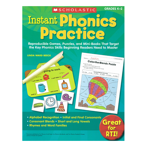 Instant Phonics Practice, Grades K-2 by Linda Ward Beech 108-9780545130394