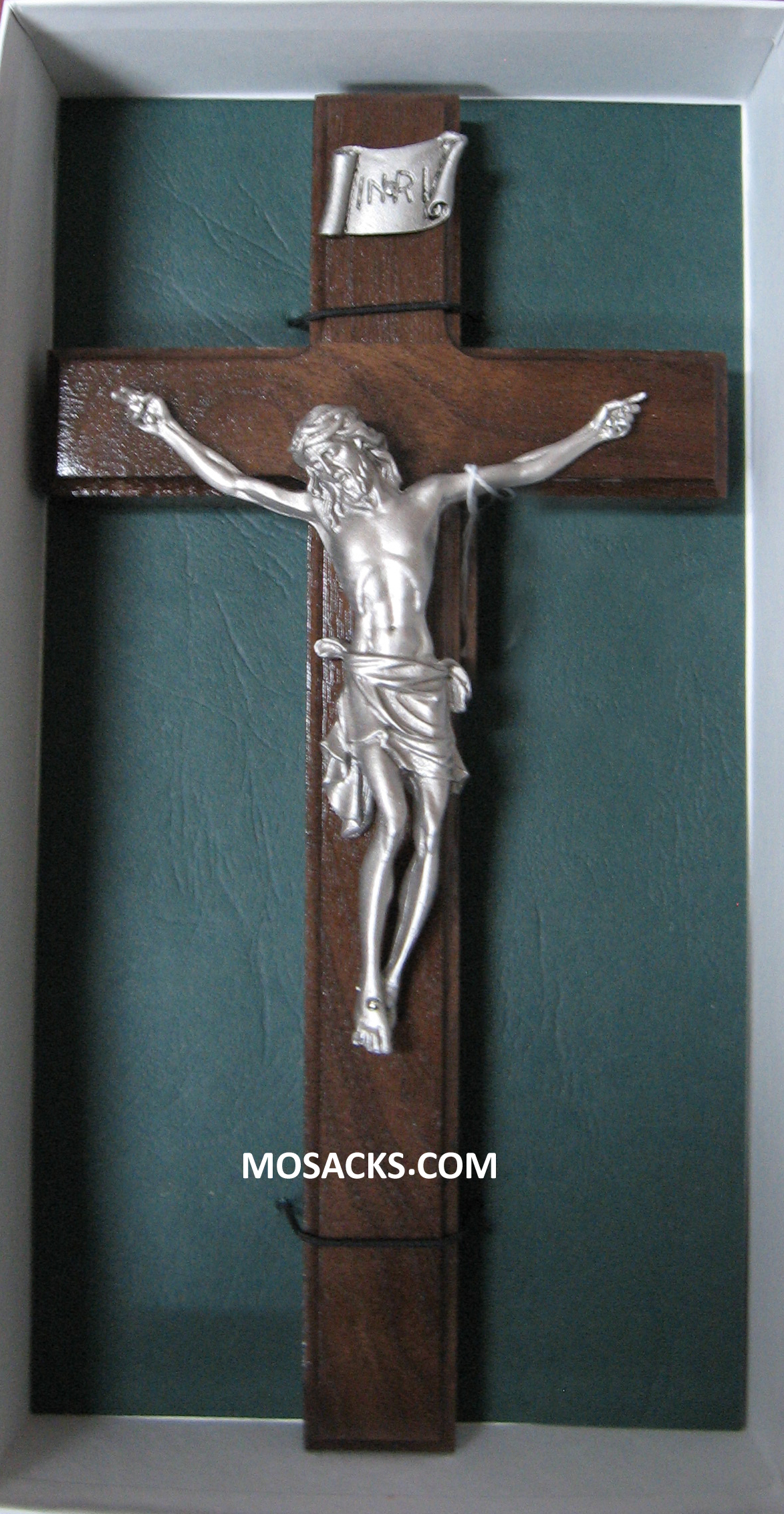 Crucifix 10" Walnut with Pewter Corpus -JC8014E