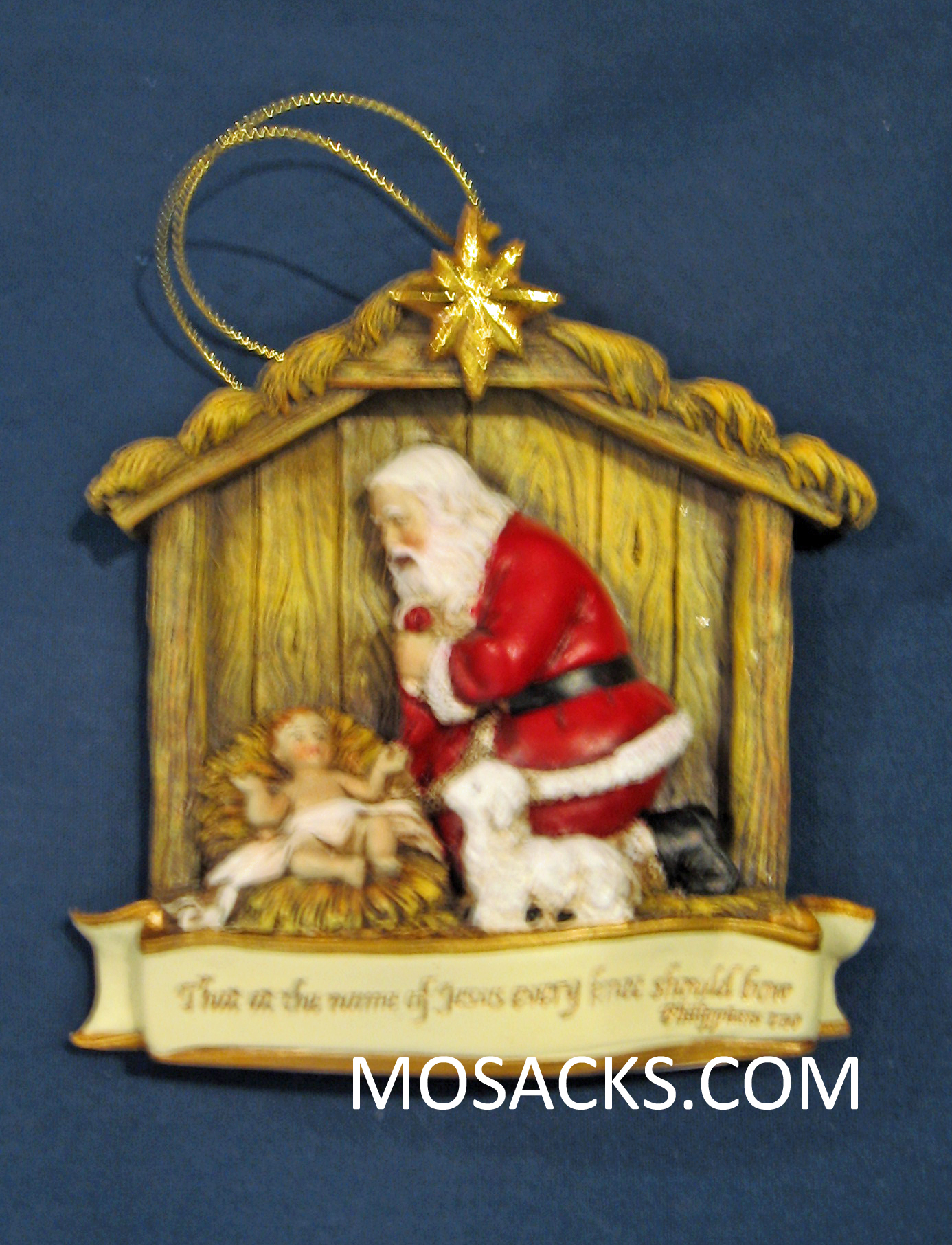 Joseph's Studio Kneeling Santa Scene Ornament