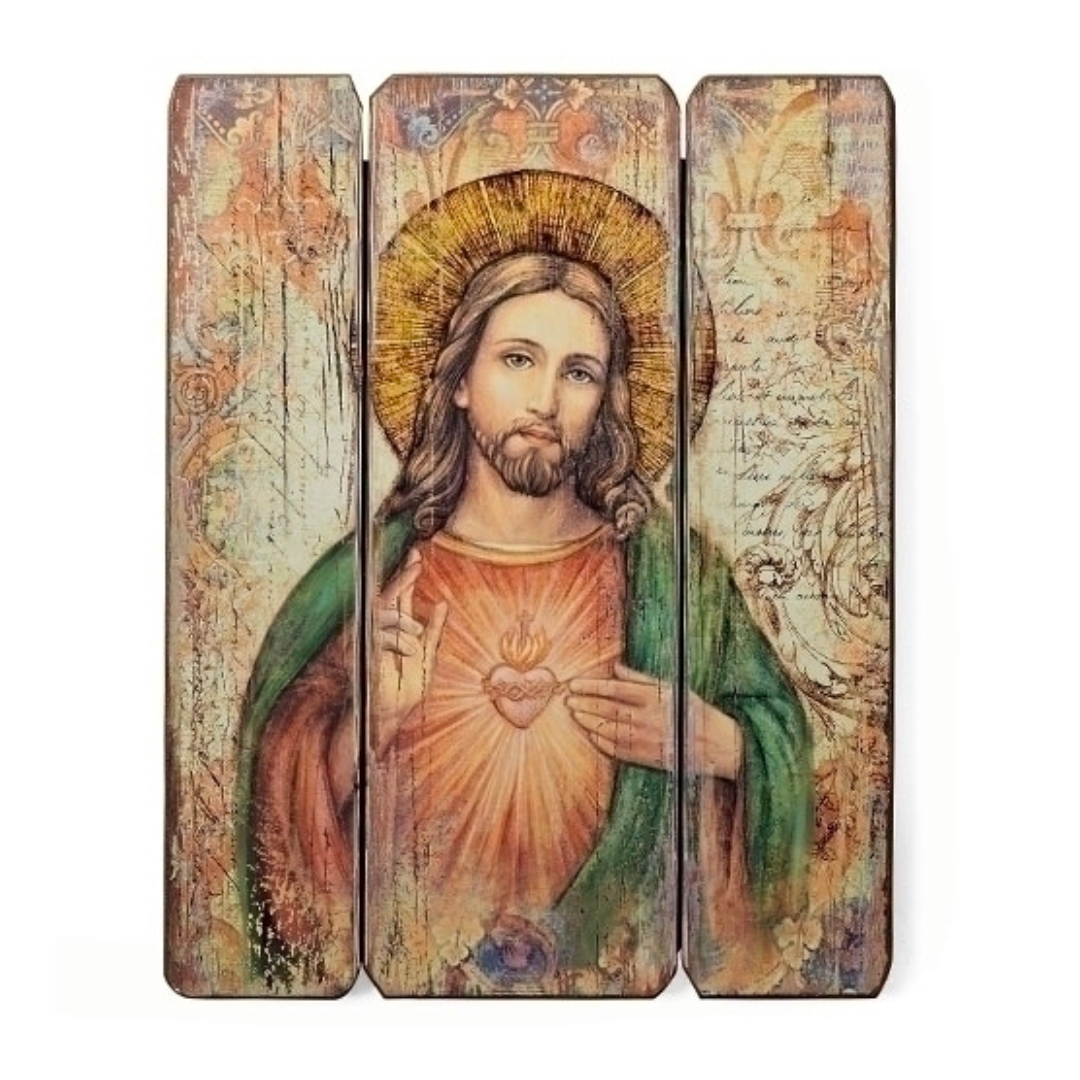 Joseph's Studio Renaissance Collection Sacred Heart of Jesus Decorative Panel Plaque 15" H  20-69918
