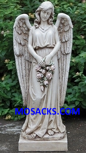 Angel with Two Birds Statue Durable Religious Gift Garden Collection Decorative Home Outdoor and Indoor Decor 20 H Joseph's Studio by Roman Resin and Stone Long Lasting 
