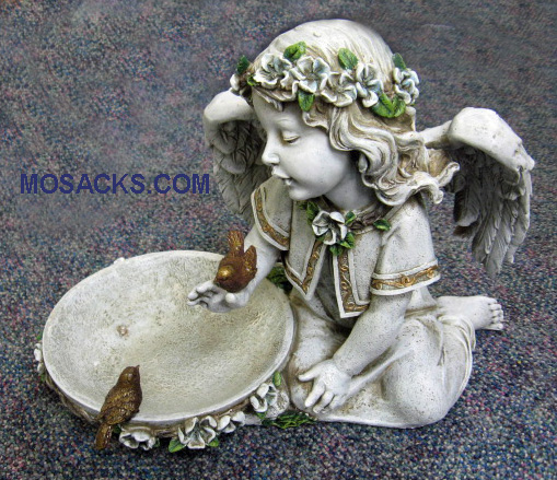 Joseph's Studio Garden Figures Angel w/Solar Bird Bath 62852