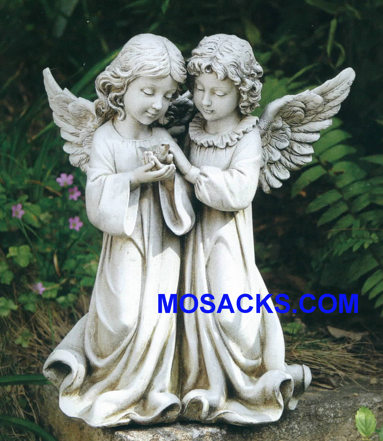 Joseph Studio Angels with Bird Outdoor Statue 66745