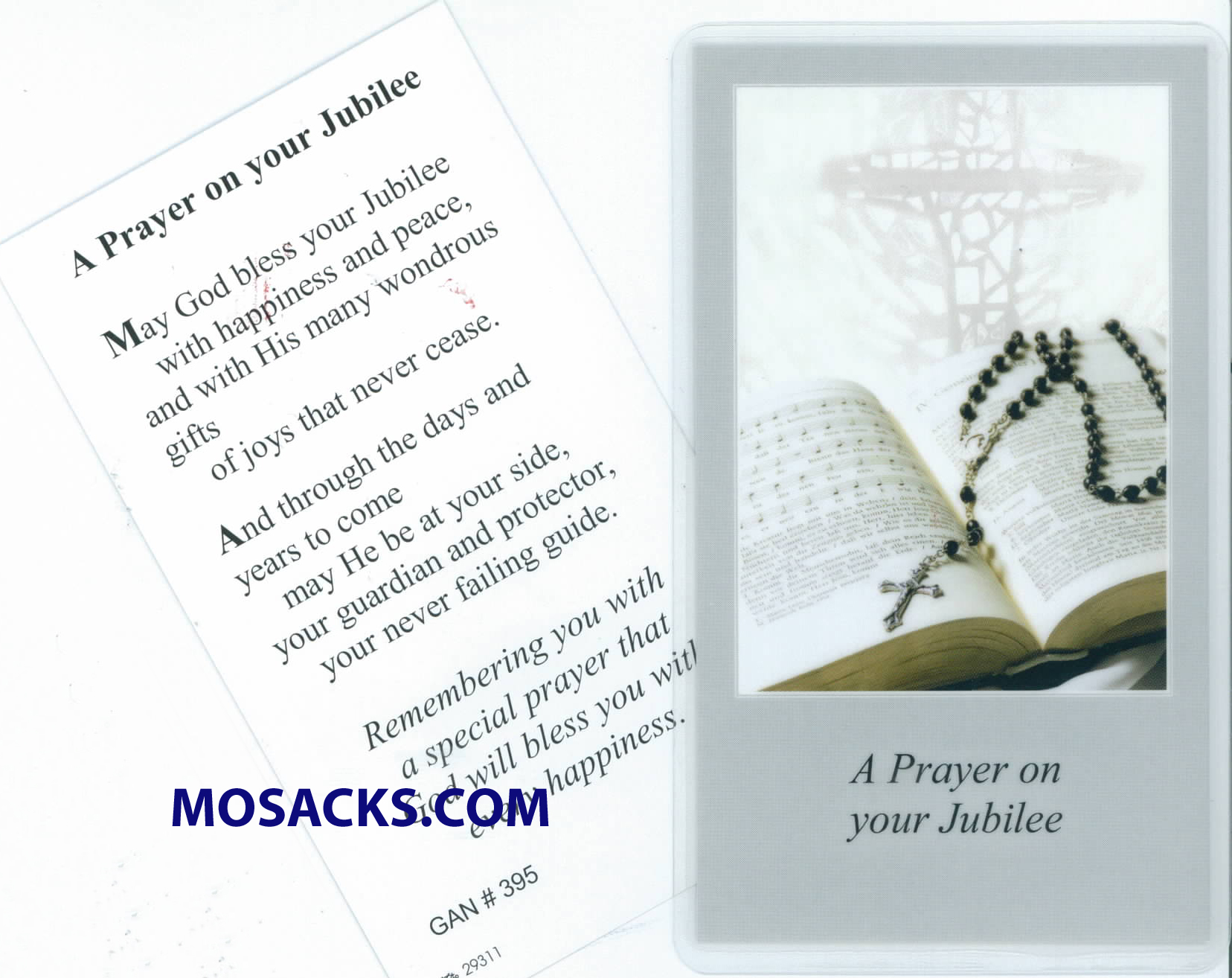 Jubilee Prayer Laminated Holy Card 292-PV395