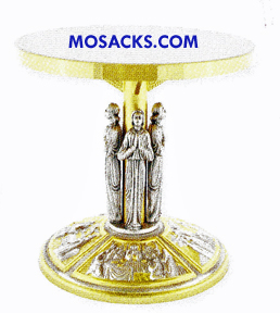 Thabor Four Biblical Reliefs 9-1/2" H with 9-1/2" dia. Table K194  Gold Plated Brass Thabor  FREE SHIPPING