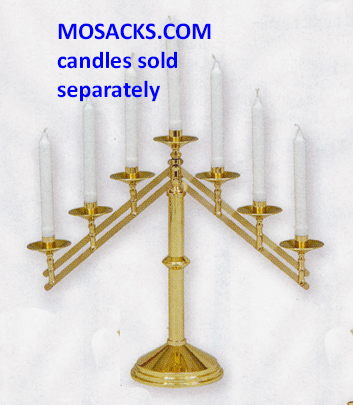 KBrand Polished Brass Altar Candelabra 18" high 7/8" sockets 14-K482