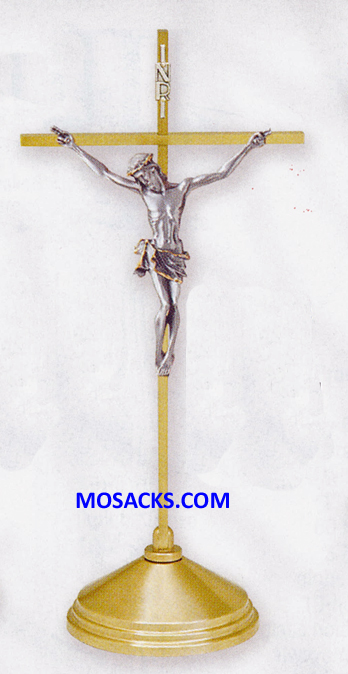 K Brand Brass Altar Crucifix 15" high 5" base 14-K525-AC