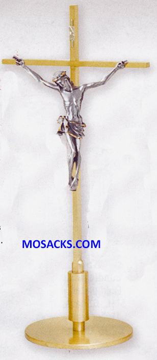 K Brand Brass Altar Crucifix 15" high 5" base 14-K544-AC