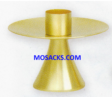 K Brand Brass Altar Candlestick 3.5" high 3" base 1.5" socket 14-K312