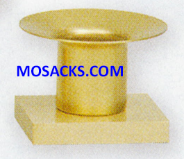 K Brand Brass Altar Candlestick 2.5" high 3" base 1.5" socket 14-K526
