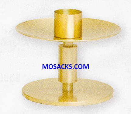 K Brand Solid Brass Candlestick is 3.75" high with a 5" base  and 1-1/2" candle socket 14-K544-CS  FREE SHIPPING