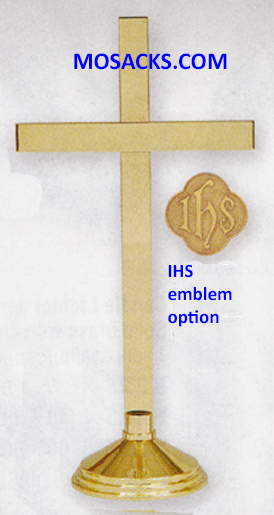 KBrand Polished Brass Altar Cross 24" high 7" base 14-K481