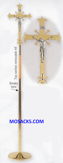 K Brand Brass Processional Crucifix 82" high 12" base 14-K1050