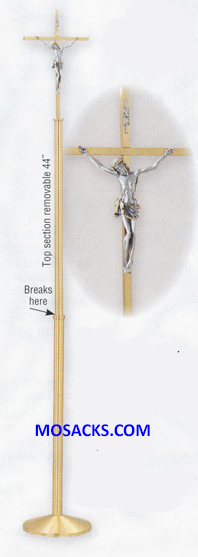 K Brand Brass Processional Crucifix 78" high 10.5" base 14-K830