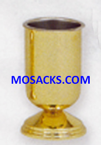 KBrand Polished Brass Vase 9" with stainless steel liner 14-K484