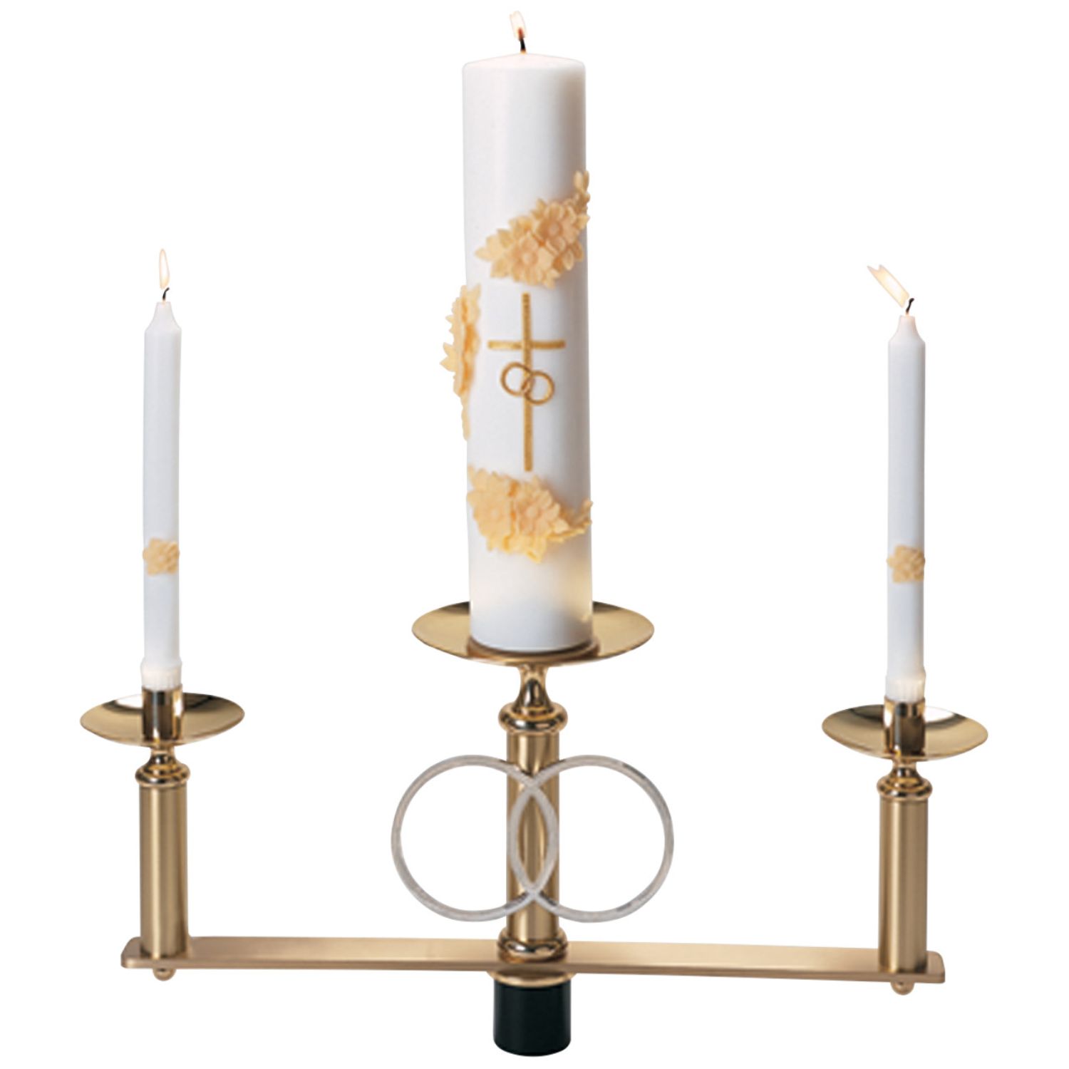 KBrand Polished Solid Brass Wedding Candelabra Top Section with delrin plug K477
