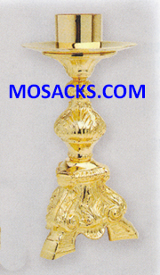K Brand Gold Plate Candlestick 10.75" high 6.25" base 14-K861
