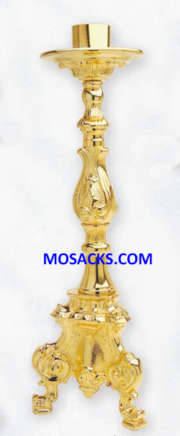 K Brand Gold Plate Candlestick 15-1/4" high 5-3/8" base 14-K871