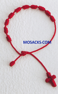 Knotted Cord Rosary Bracelet Orange 356-4880003