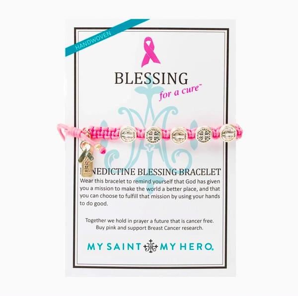 My Saint My Hero Blessing For A Cure Breast Cancer Pink Bracelet 10007PK