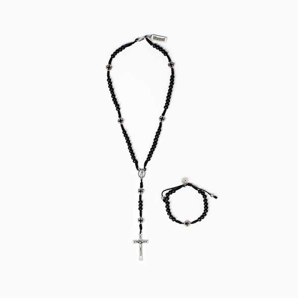 MSMH First Communion Rosary Bracelet Set Black 50025BK