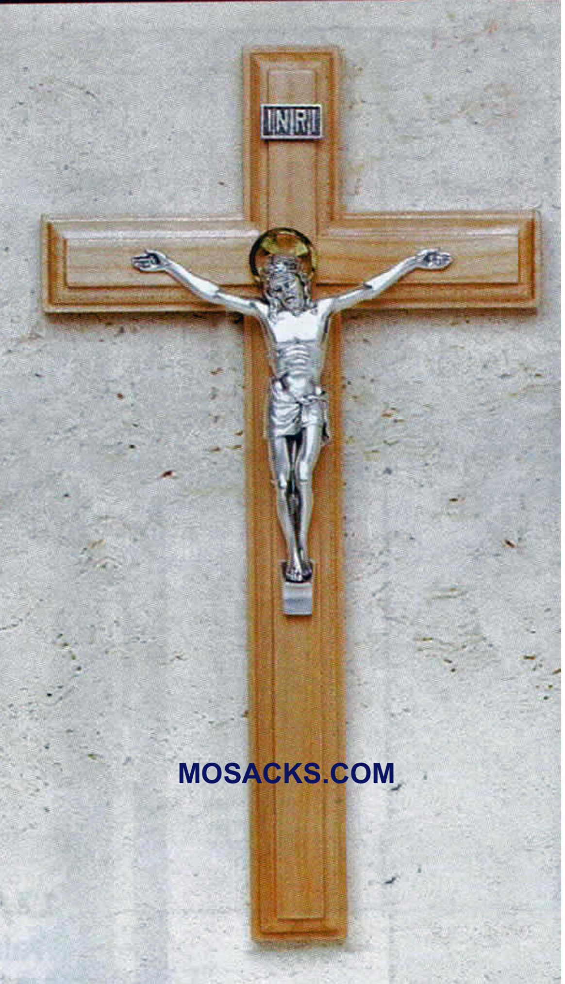 Maple Wood Crucifix with Italian Salerni Corpus  9" 17/436