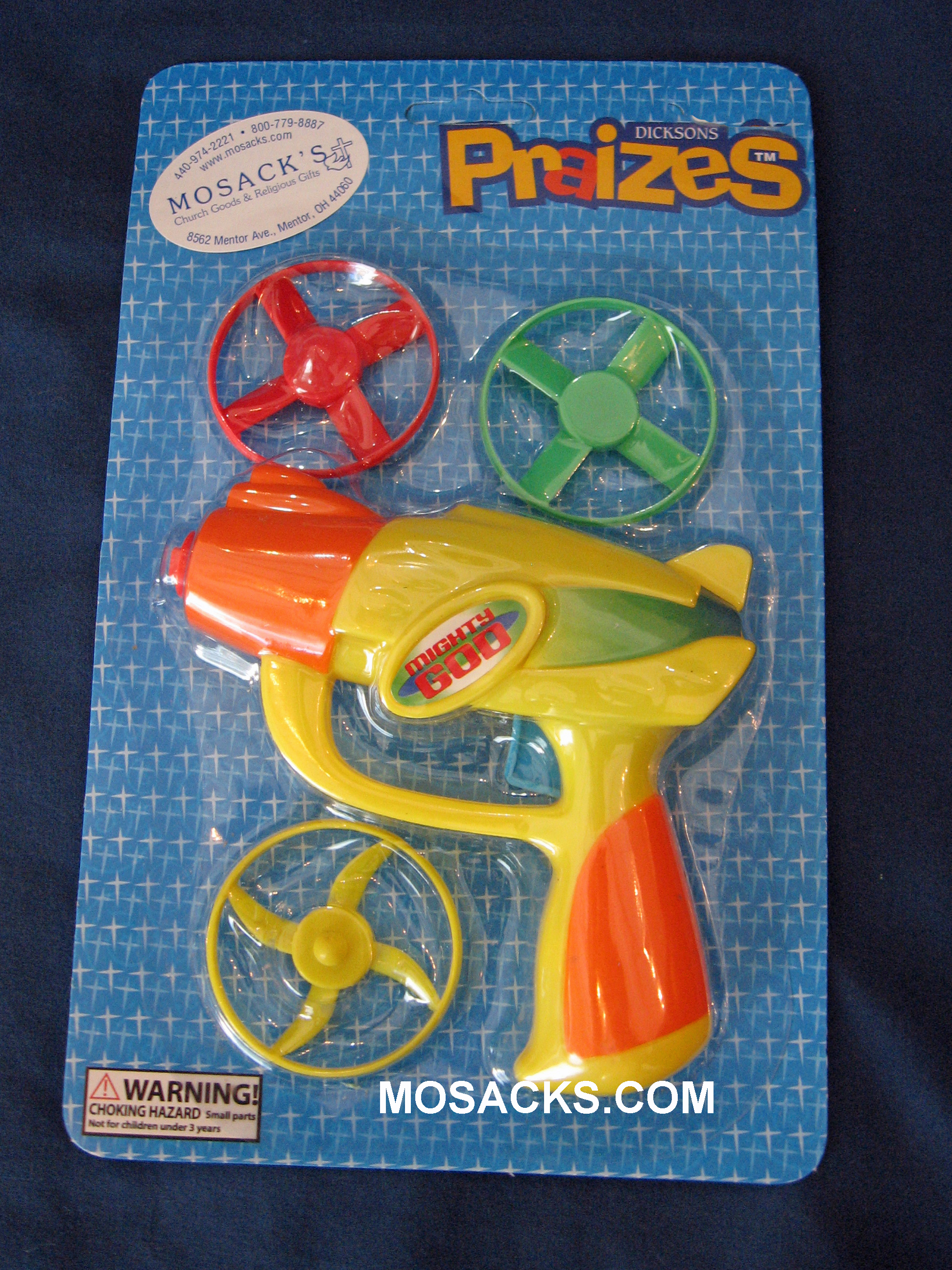 Christian Toy - Mighty God Plastic Launcher Toy Set with Spinners 71N514