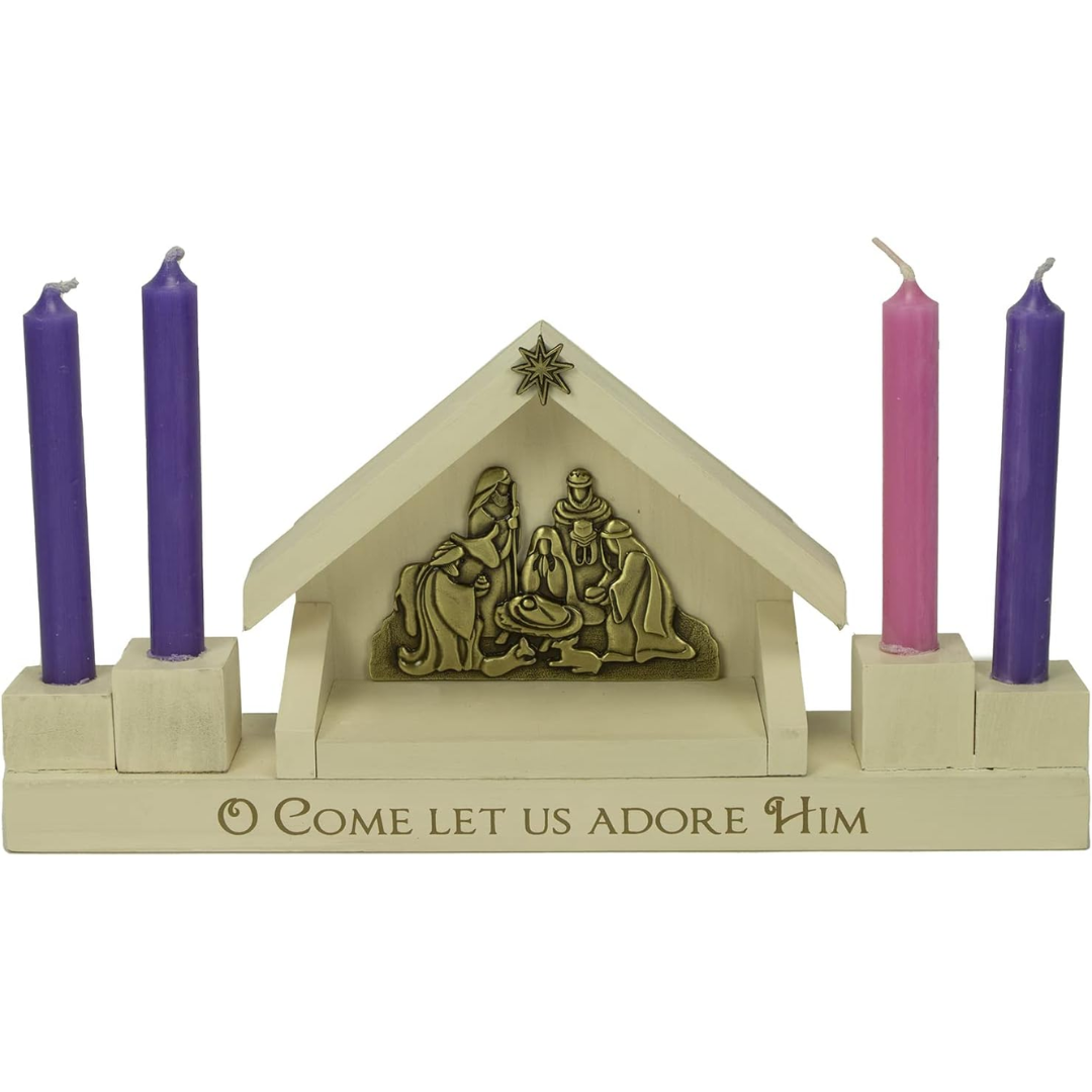 Mini Nativity Advent Candle Holder