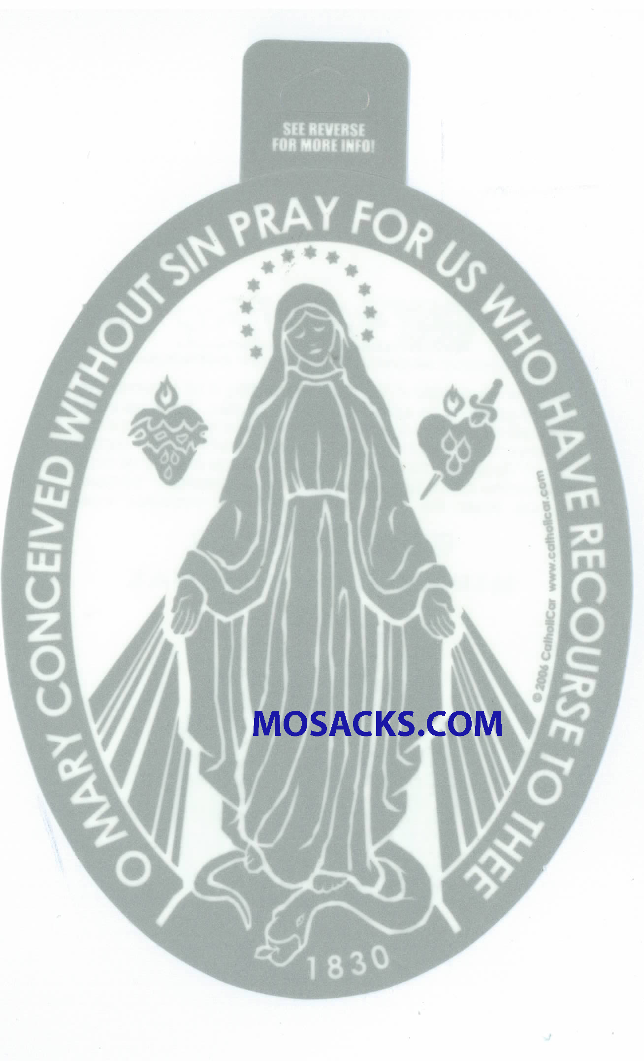 Miraculous Medal Oval Decal