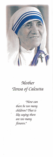Mother Teresa of Calcutta Paper Bookmark 2-9999