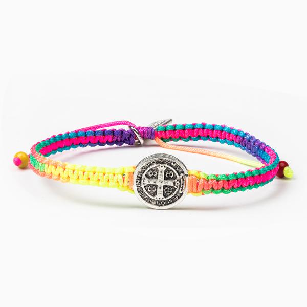 My Saint My Hero New Day Rainbow Blessing Bracelet Silver Medals-14035RB