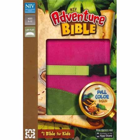 NIV Adventure Bible: Italian Duo-Tone (Pink/Green) with Clip Closure