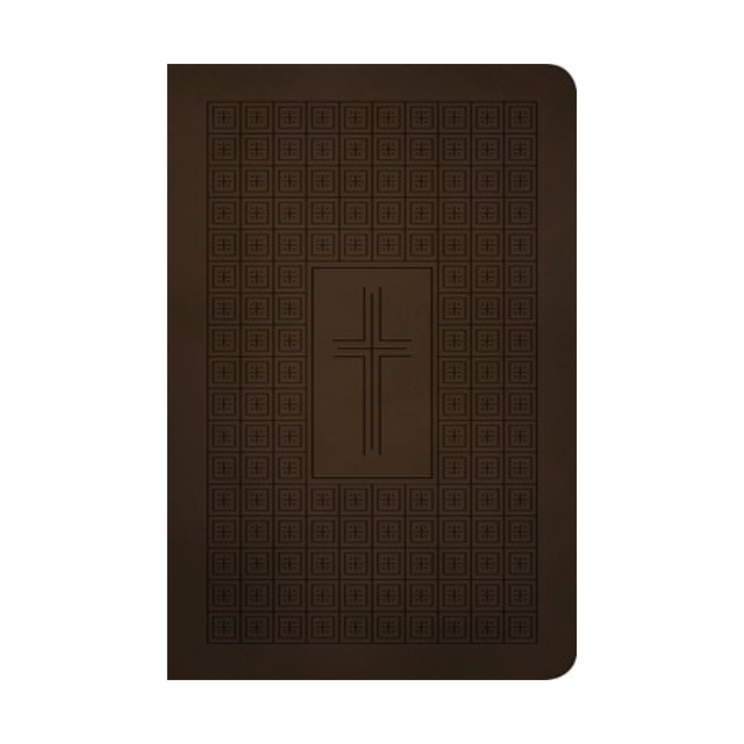 NLT Premium Value Thinline Bible (Brown/Cross Design)