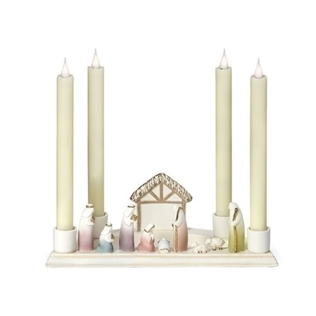 Nativity Advent Candle Holder 3.75" x 12"