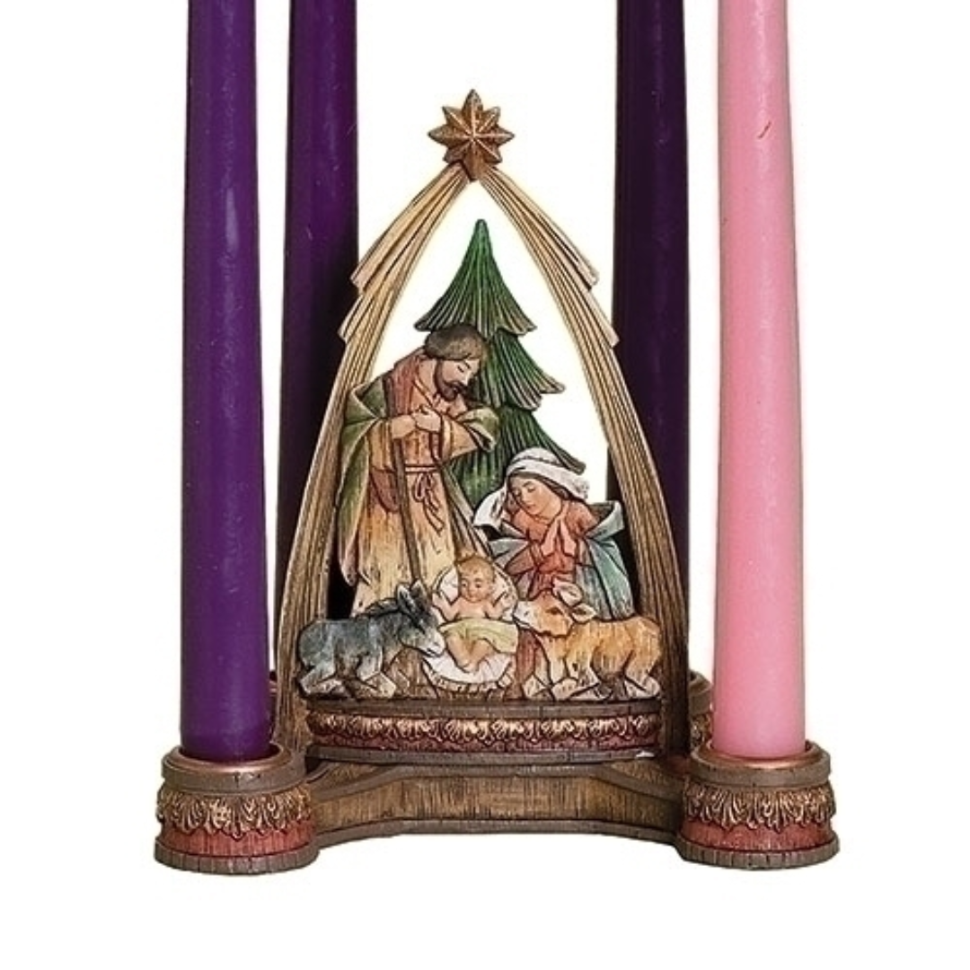 Nativity Advent Candle Holder 6.25"