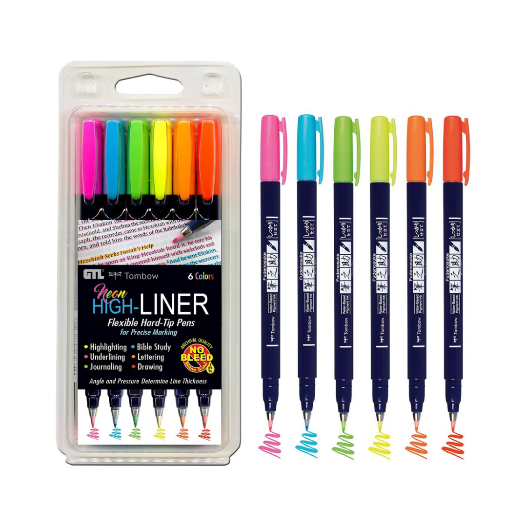 Neon Hard-Tip Highlighters (Set of 6) - 56437