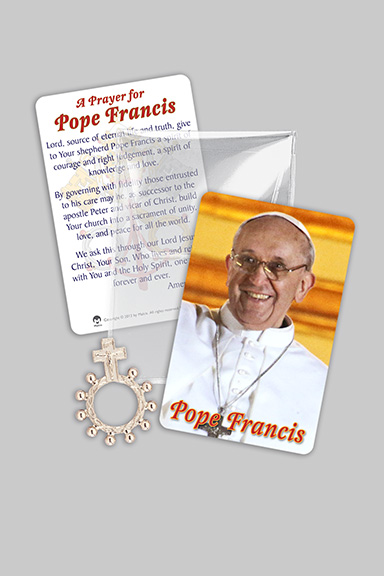 Pope Francis Rosary Ring With Pocket Prayer Card - 99712