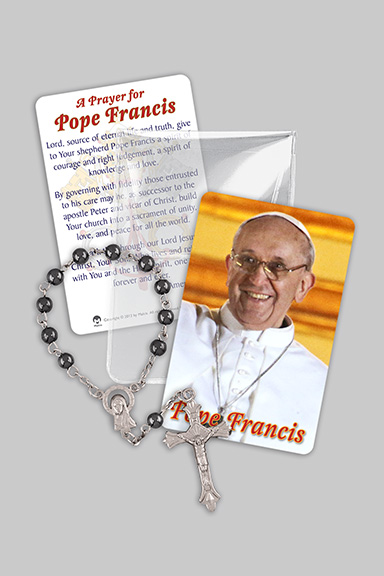 New Pope Francis I One Decade Rosary With Pocket Prayer Card-99714, One Decade Rosary