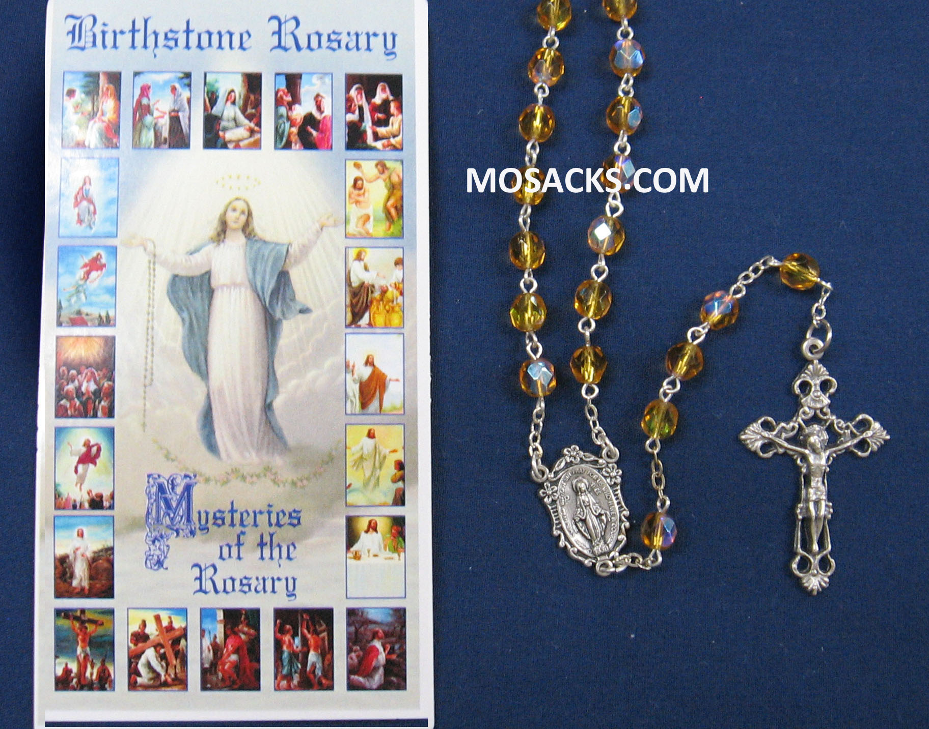 November Topaz Aurora Borealis Birthstone Rosary