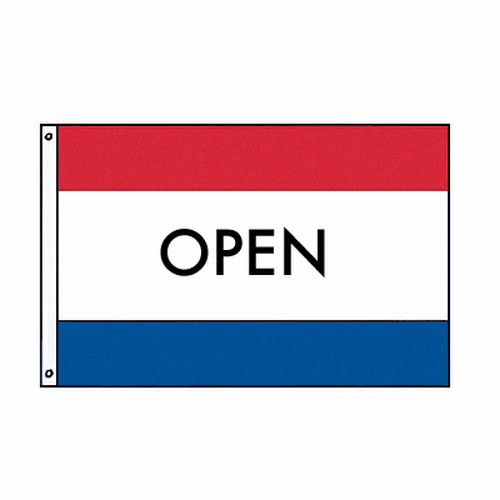 OPEN 3' x 5' Red/White/Blue Polyester Message Flag #35236105