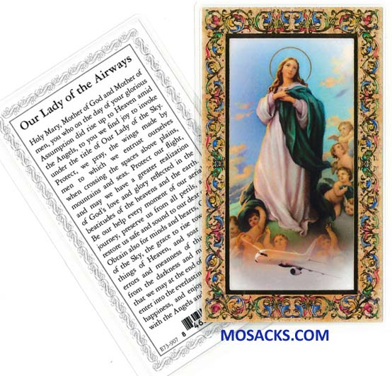 Our Lady of the Airways Laminated Holy Card E73-907