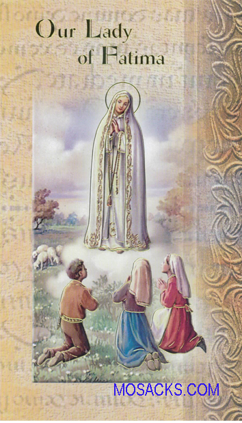 Our Lady of Fatima Laminated Bifold Holy Card, F5-229