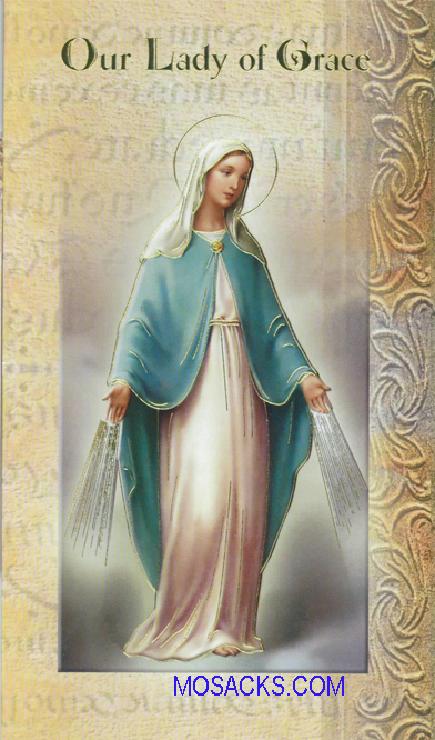 Our Lady of Grace Laminated Bifold Holy Card, F5-277