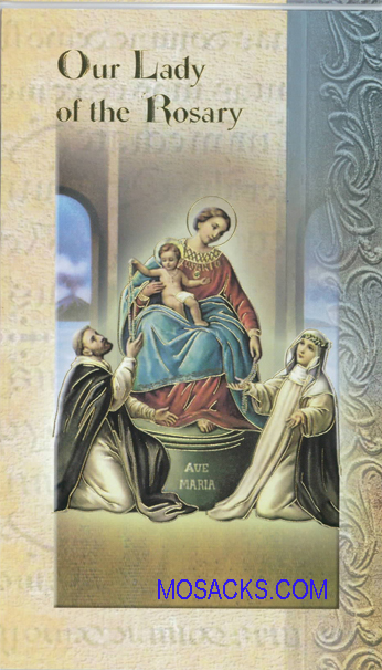 Our Lady of the Rosary Laminated Bifold Holy Card, F5-273